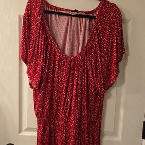 Lane Bryant Pink and Red Printed Top